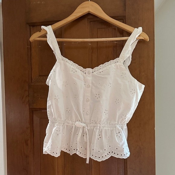 PAIGE Tops - PAIGE White Eyelet Lace Blouse